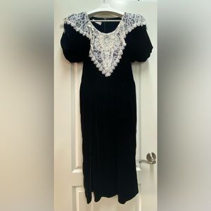 Vintage Greg Adams Black Velvet Dress (1980’s)